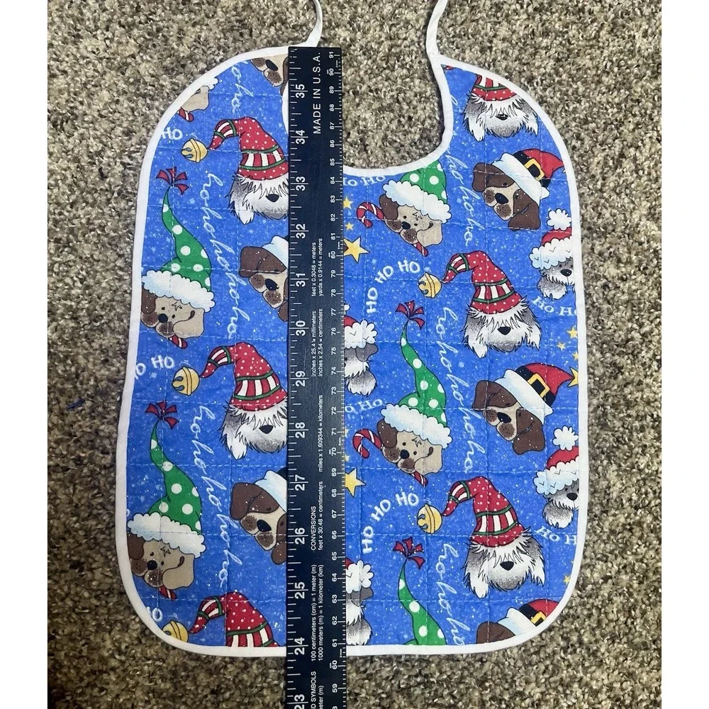 Lot Of‎ 6 Quilted Handmade Christmas Baby Bib  Large Size 12